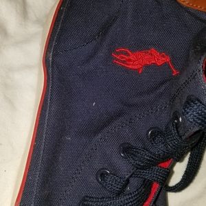 Blue and red polo sneakers